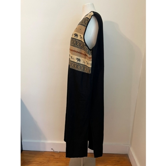 3X Linen Blend Safari Print Stonebridge Plus Size Dress - Picture 7 of 7